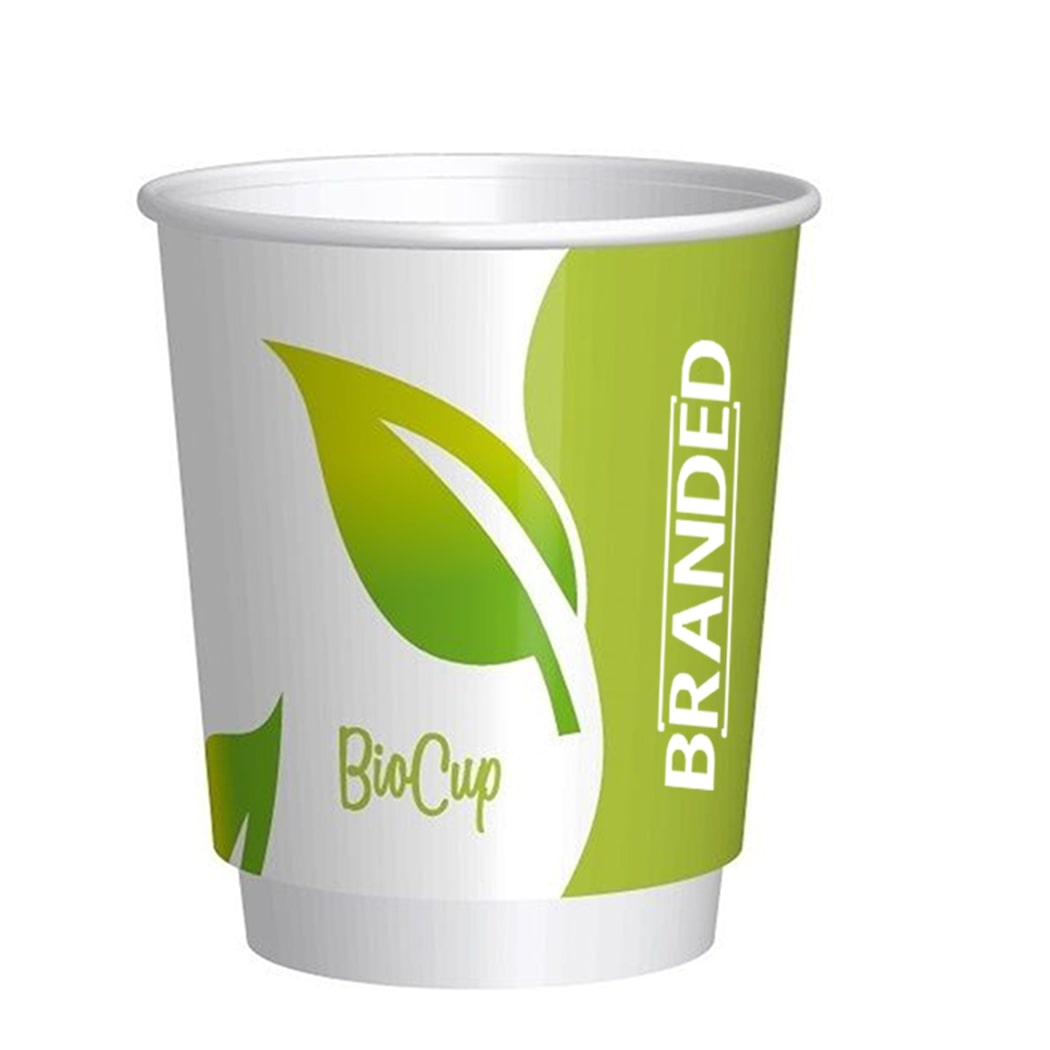 Bedruckte doppelwandige Bio-Papierbecher 200cc/8oz