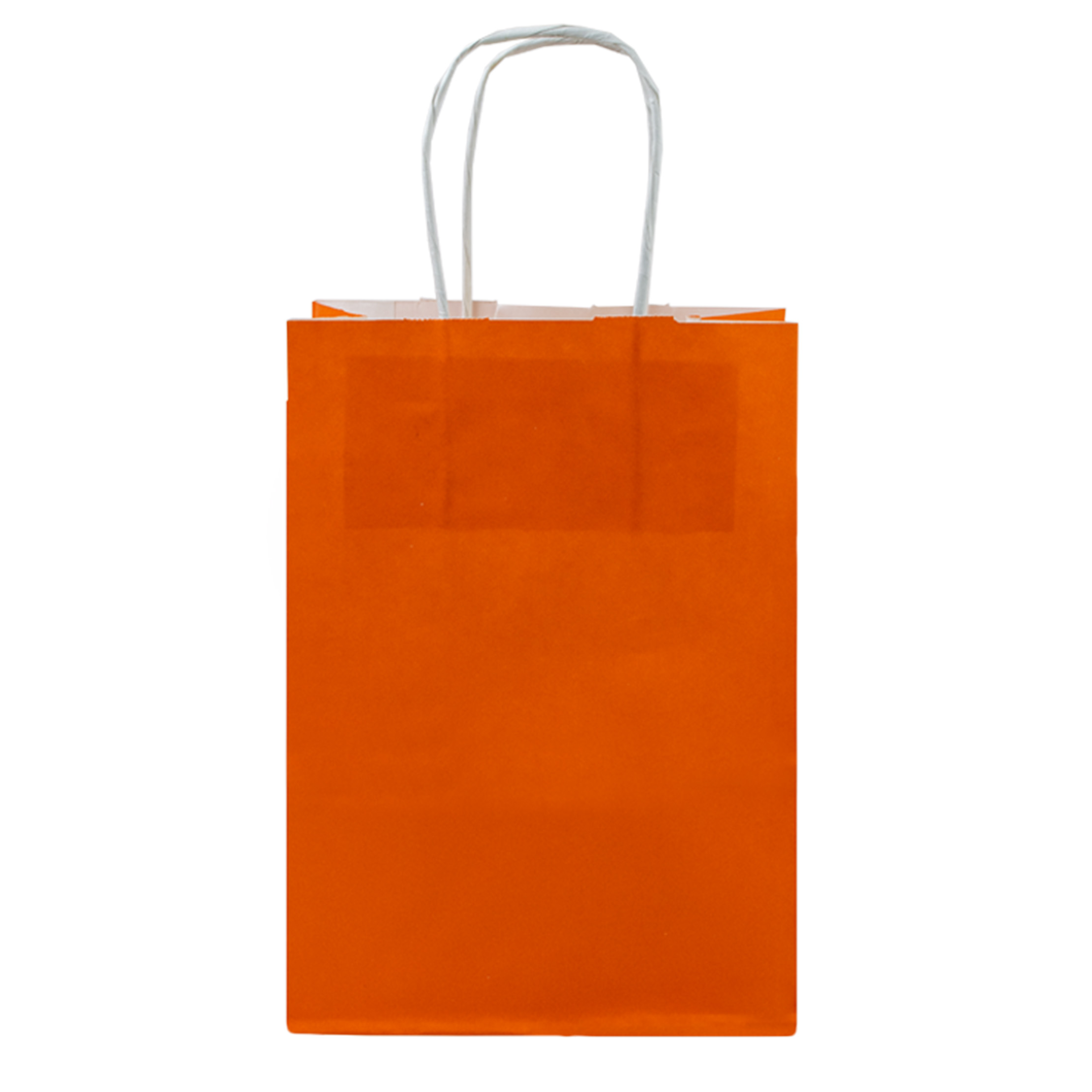 Papiertragetaschen 32+12x40cm - Kraft, orange mit weißem Griff